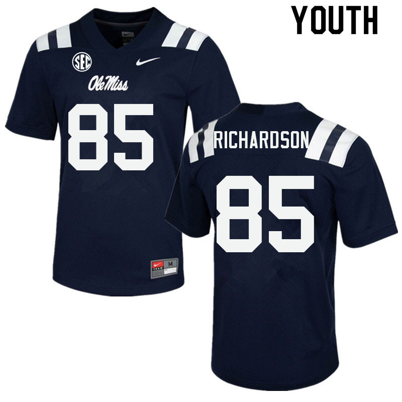Jamar Richardson Ole Miss Rebels NCAA Youth Navy #85 Stitched Limited College Football Jersey OHC4258PC